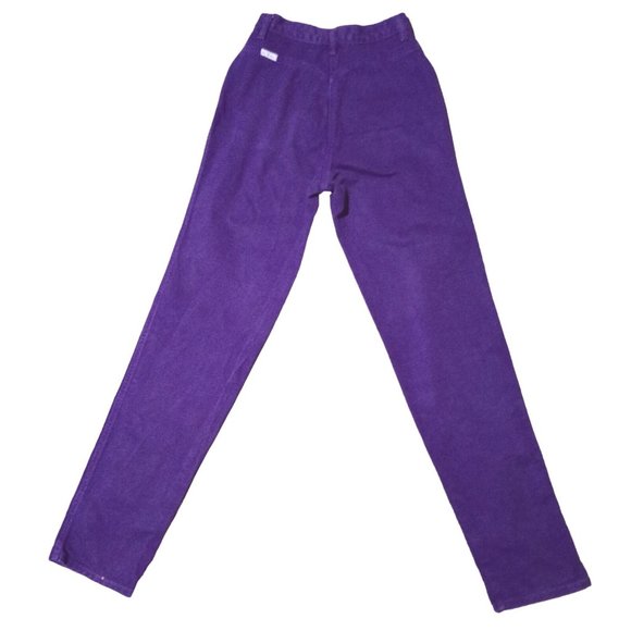 Vintage Bar None Jeans Purple High Waist Rise Thoroughbred 24 inch Waist 7 / 8 R - Picture 4 of 14